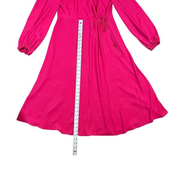 CAbi Delight Midi Dress Fuchsia Hot Pink Cutout Tie Waist Size Small #6578 - Picture 4 of 9